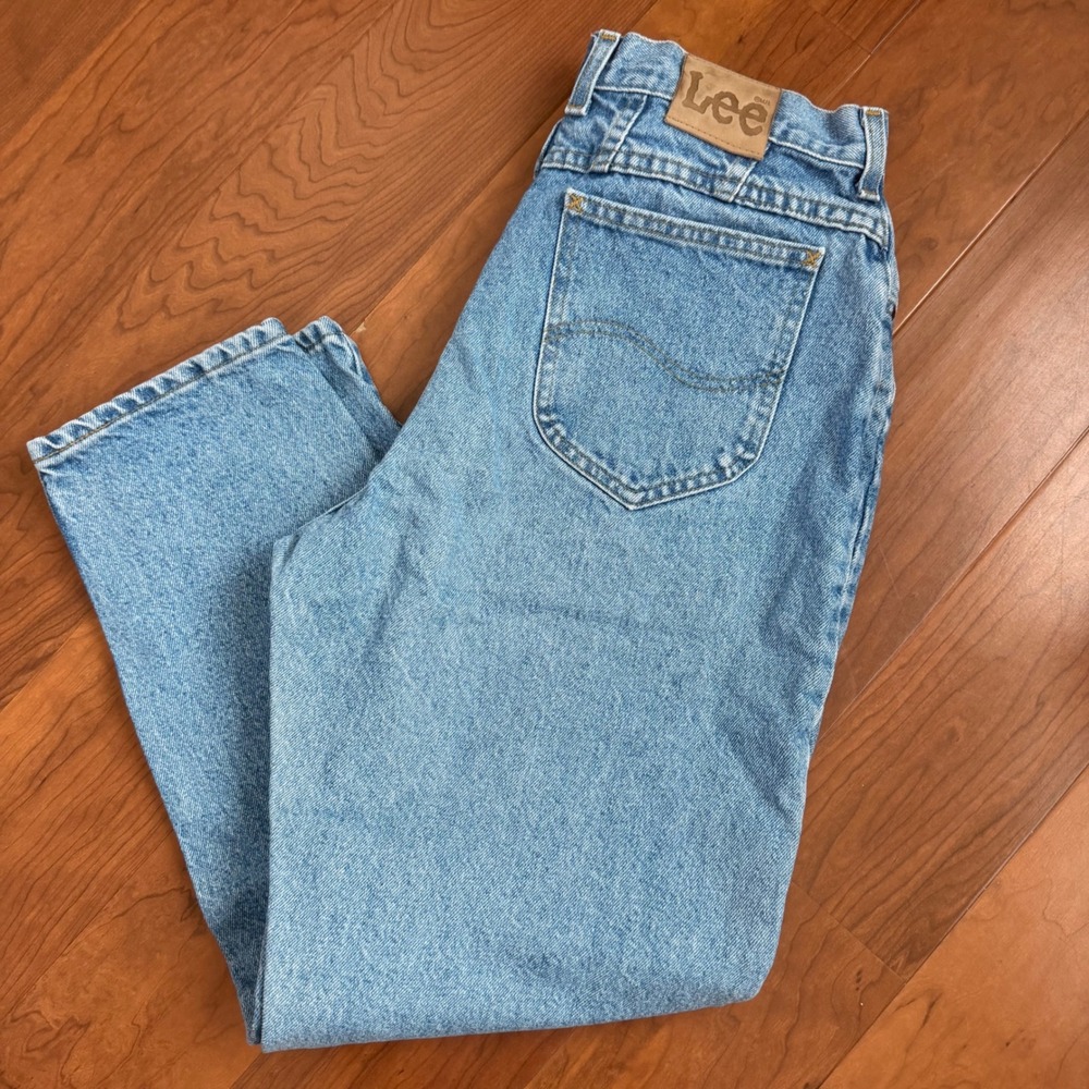 Vintage Lee Jeans Women's High Waisted Tapered Leg Mom Jeans Baggy Petite 14